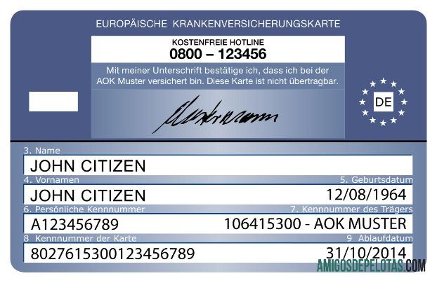 Cartão Europeu de Seguro de Doença da Dinamarca baixar para verificação